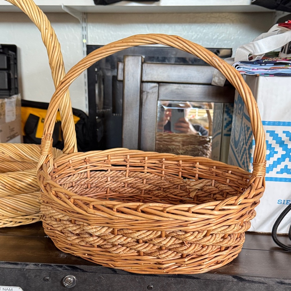 2 Natural Woven Baskets